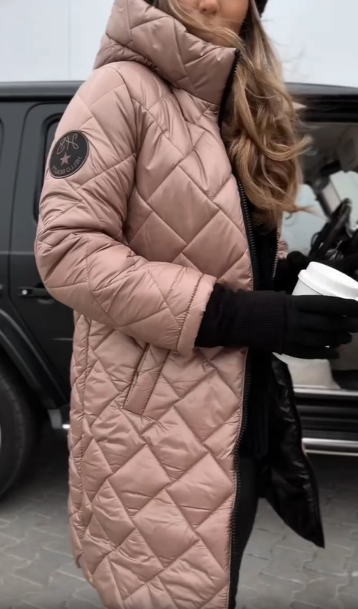 Ina | Elegant Quilted Down Jacket with Hood