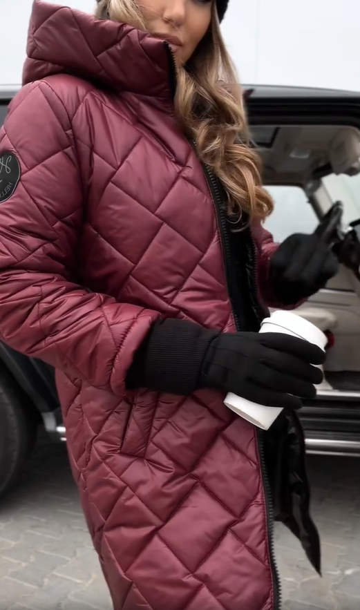 Ina | Elegant Quilted Down Jacket with Hood
