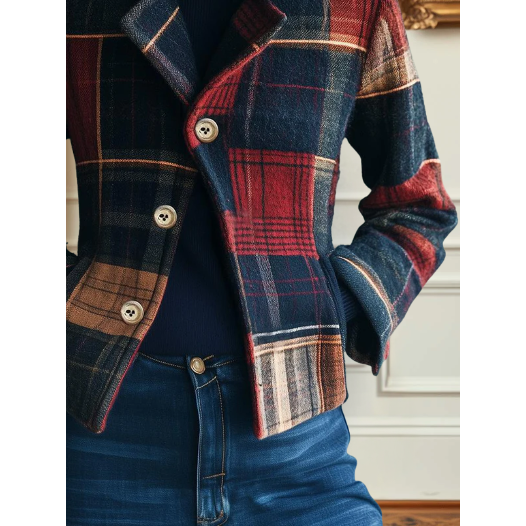 Joyce | Plaid Pattern Woolen Jacket