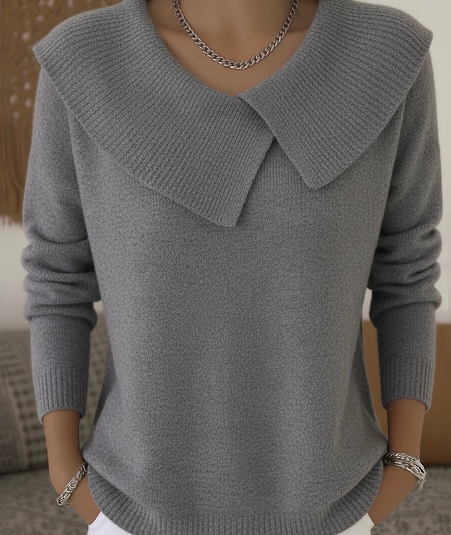 Elaine | Graceful Folded-Collar Sweater