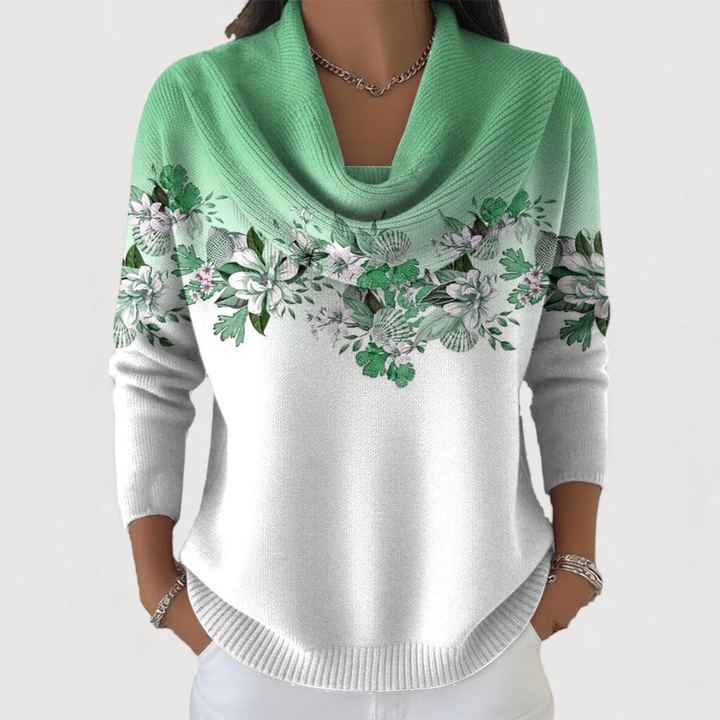 Amalia™ | Soft Neck Floral Sweater