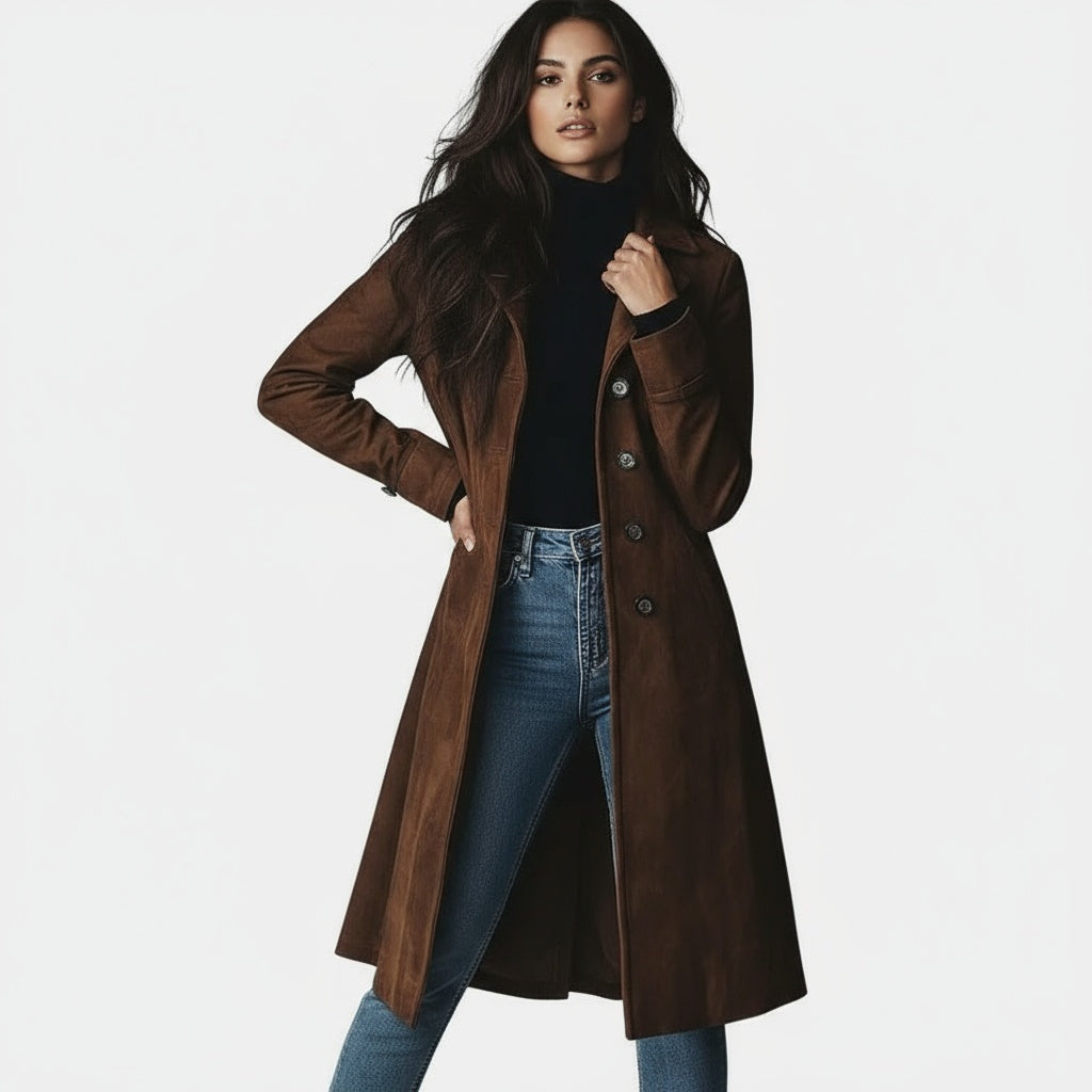 Julia | Long Suede Coat