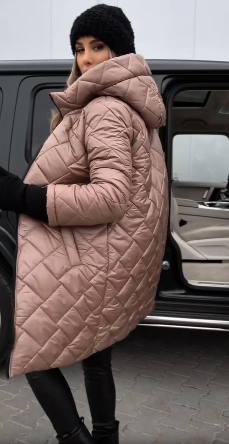Ina | Elegant Quilted Down Jacket with Hood