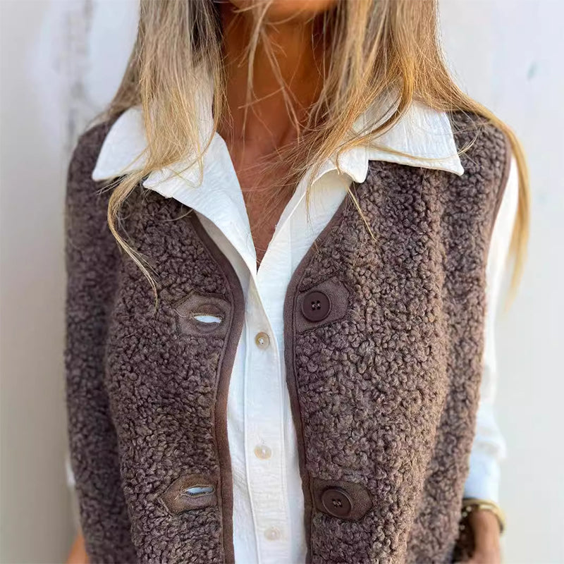 Lynora | Button-Down Short Warm Vest