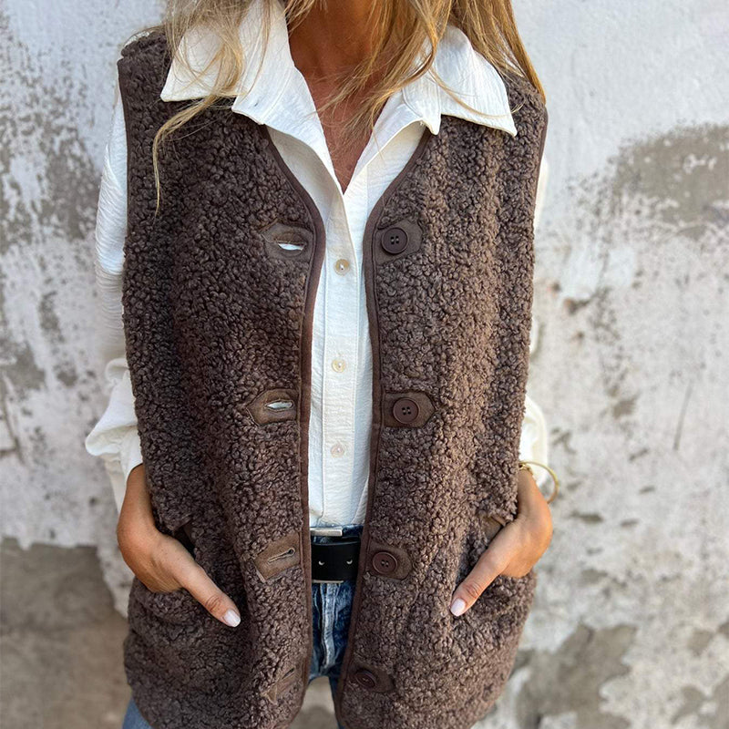 Lynora | Button-Down Short Warm Vest