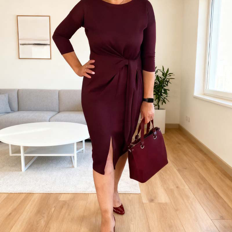 Alina | Elegant Dress with Ties and Delicate Slit