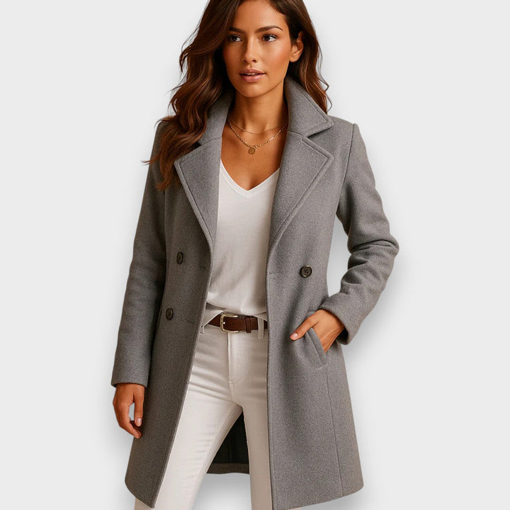 Milena™ | Classic Double-Breasted Wool Coat