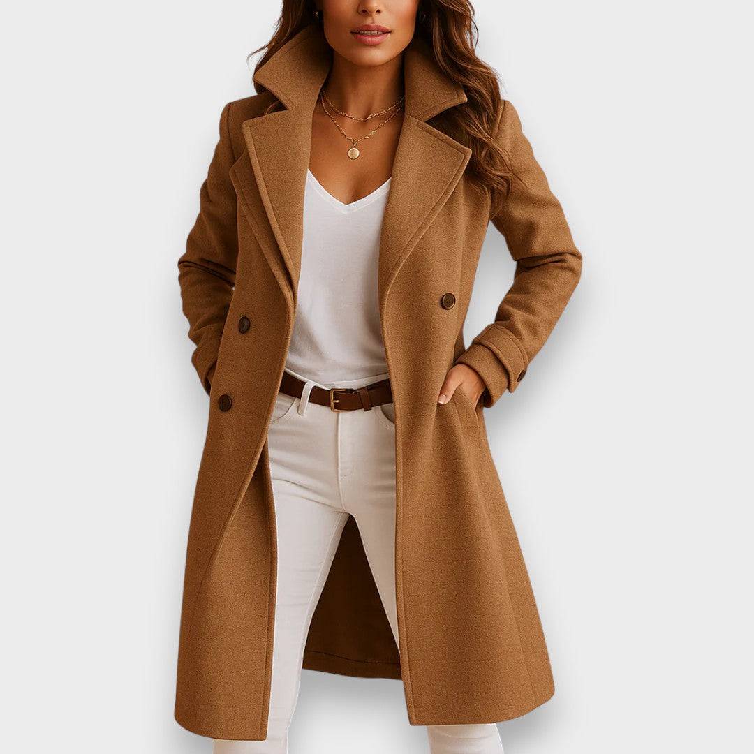 Milena™ | Classic Double-Breasted Wool Coat